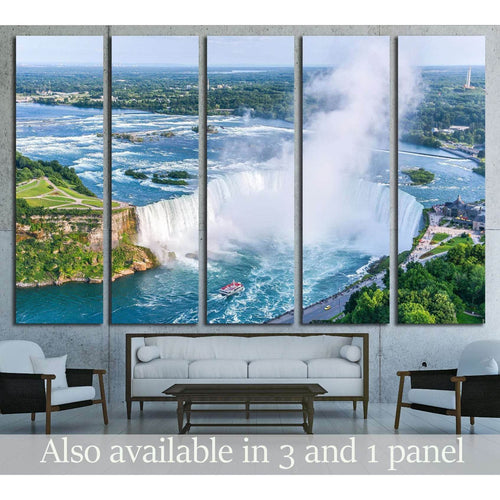 Niagara Falls Aerial View, Canadian Falls, Canada №2006 - Canvas Print / Wall Art / Wall Decor / Artwork / Poster