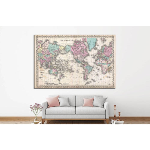 Old World Map №1490 - Canvas Print / Wall Art / Wall Decor / Artwork / Poster