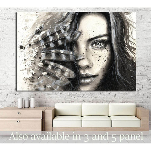 Painted Girl №722 - Canvas Print / Wall Art / Wall Decor / Artwork / Poster