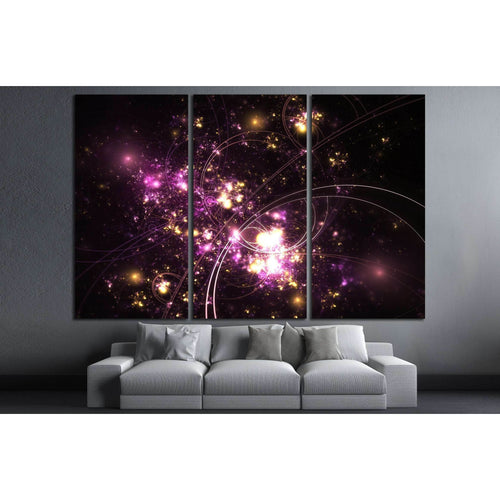 Purple and gold fractal machine №3017 - Canvas Print / Wall Art / Wall Decor / Artwork / Poster