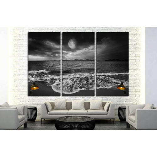 sea landscape with moon №2859 - Canvas Print / Wall Art / Wall Decor / Artwork / Poster