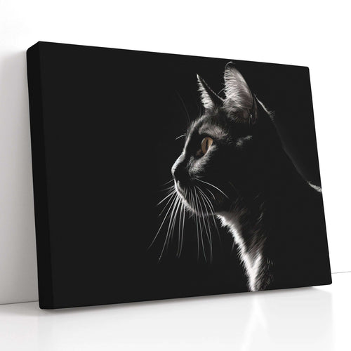 Silhouette of Cat in the Dark - Canvas Print