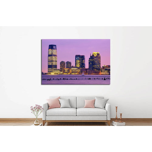Skyscrapers at Exchange Place in Jersey City, New Jersey №1668 - Canvas Print / Wall Art / Wall Decor / Artwork / Poster