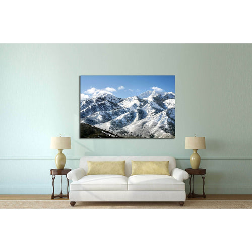 snow mountains and forest №3204 - Canvas Print / Wall Art / Wall Decor / Artwork / Poster