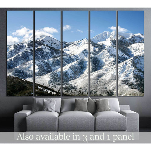 snow mountains and forest №3204 - Canvas Print / Wall Art / Wall Decor / Artwork / Poster