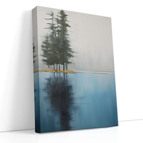 Soothing Blue and Grey Lake Scene - Canvas Print