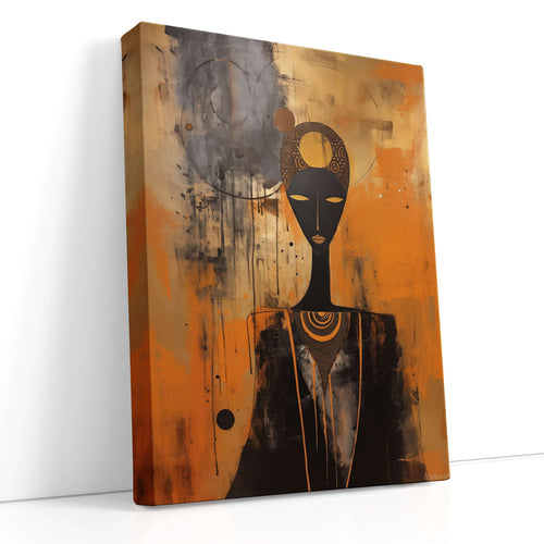 Stylized Orange and Black Silhouette - Canvas Print