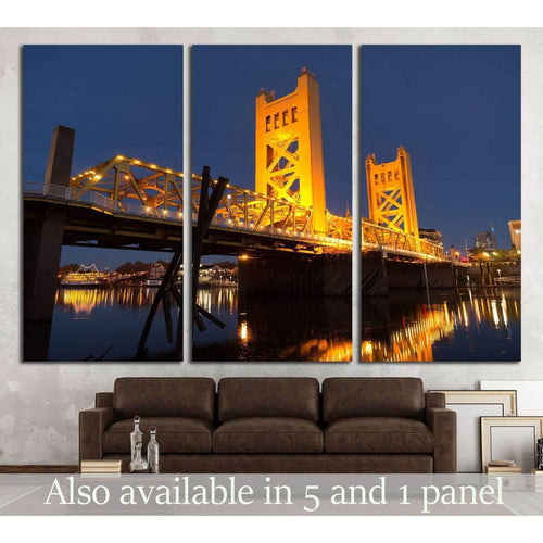 Tower Bridge Sacramento River Capital City California №1641 - Canvas Print / Wall Art / Wall Decor / Artwork / Poster