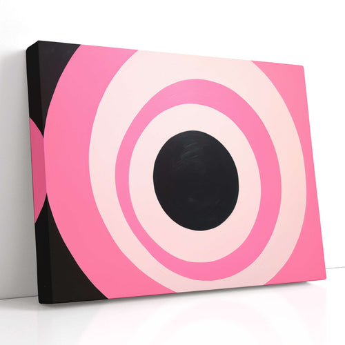 Vibrant Pink and Black Vortex - Canvas Print