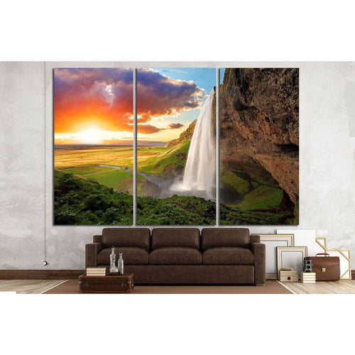 Waterfall, Iceland - Seljalandsfoss №646 - Canvas Print / Wall Art / Wall Decor / Artwork / Poster