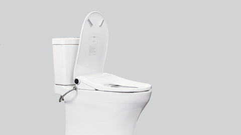 ultra nova bidet lid open on toilet