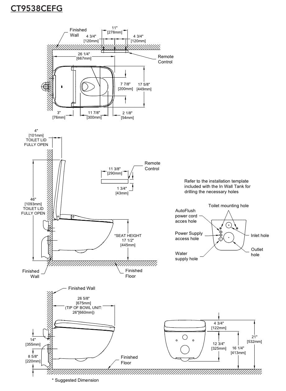 toto neorest wx1 and wx2 dimensions