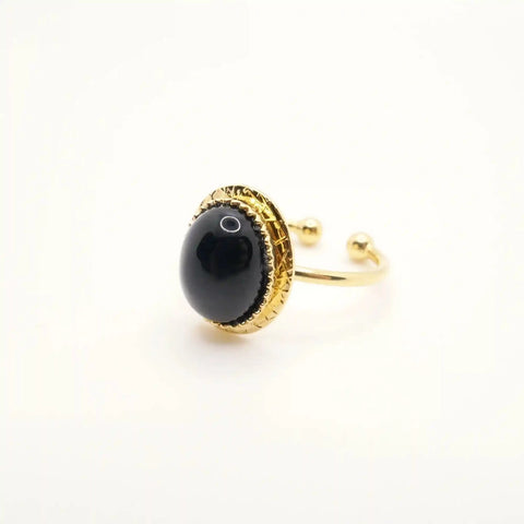 bague pierre noire