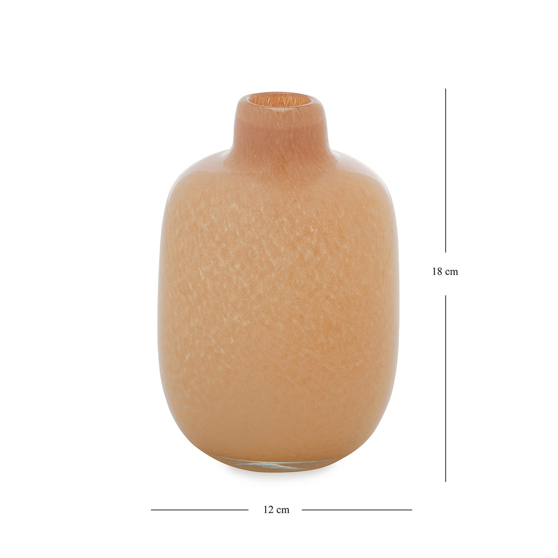Solid Brown Glass Bottle Neck Flower Vase - Pure Home and Living
