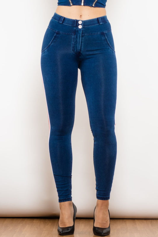 Side Stripe Contrast Bootcut Jeans – The Blue Acorn