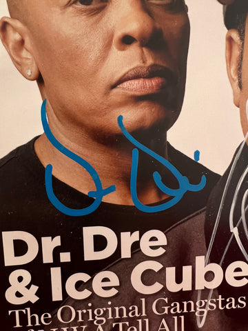 An original Rolling Stones magazine signed by hip-hop legends Dr. Dre and Ice Cube, a rare collectible sold by MJB Memorabilia