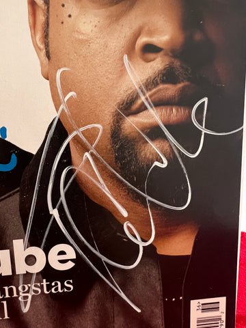 An original Rolling Stones magazine signed by hip-hop legends Dr. Dre and Ice Cube, a rare collectible sold by MJB Memorabilia