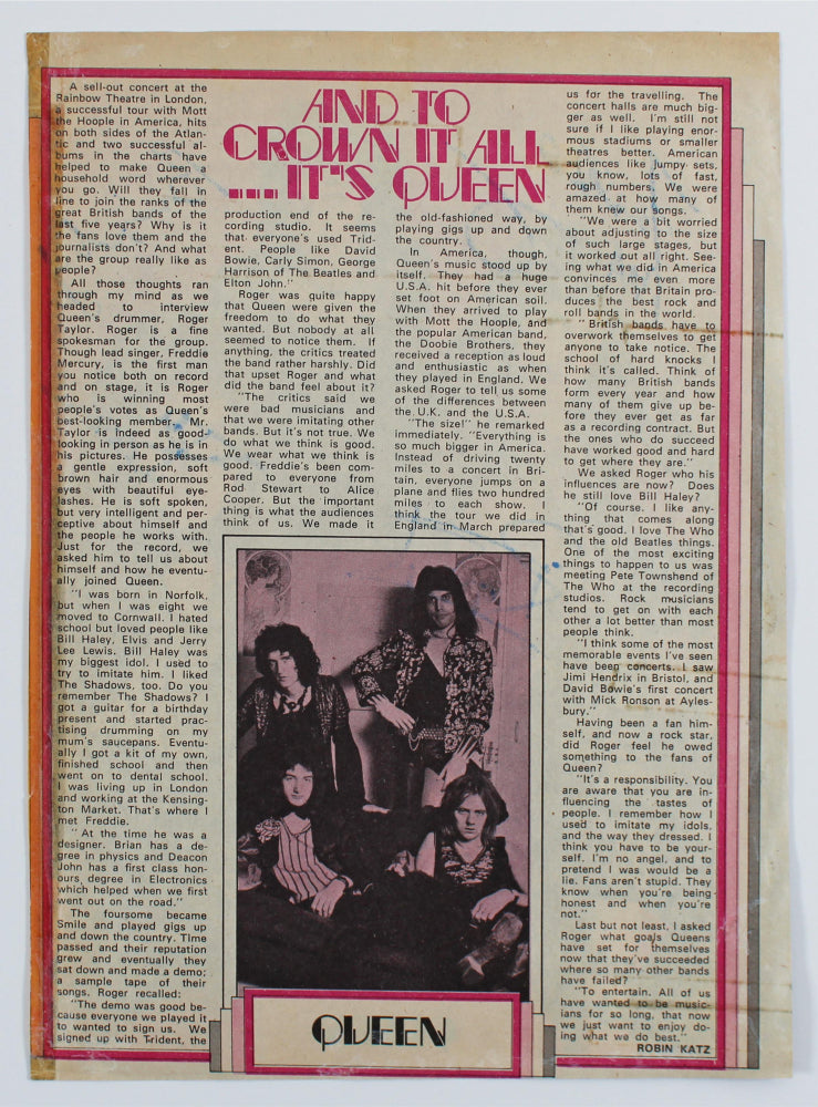 Image of a March 24, 1993 magazine featuring Queen on the cover, signed by Freddie Mercury, Brian May, Roger Taylor, and John Deacon. The signatures are visible across the cover, and the magazine also carries a hologram and matching letter of authenticity from Beckett Authentication Services