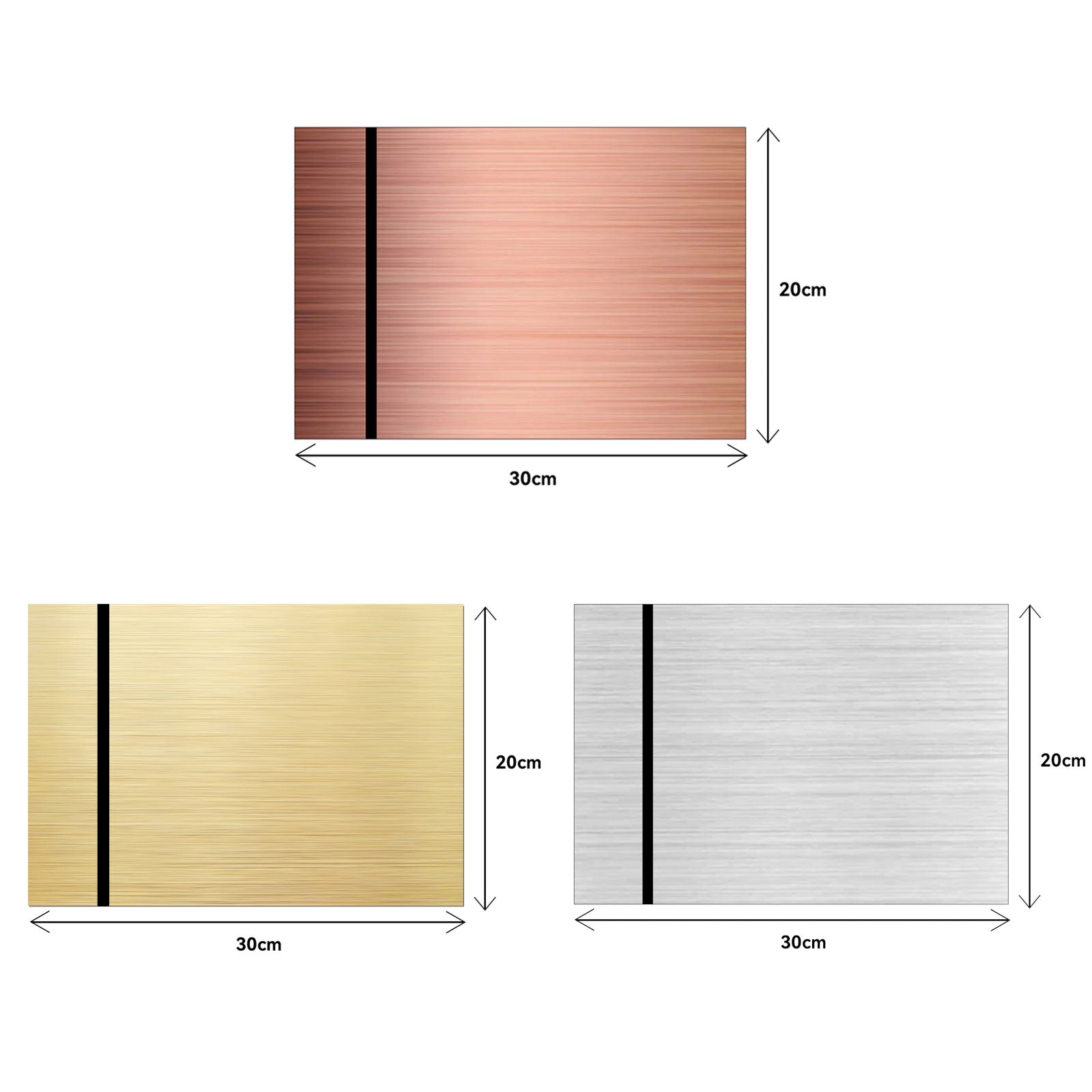 Creatorally 4pcs 12''x8'' Brushed ABS Plastic Sheet Two Tone Engraveable Panel