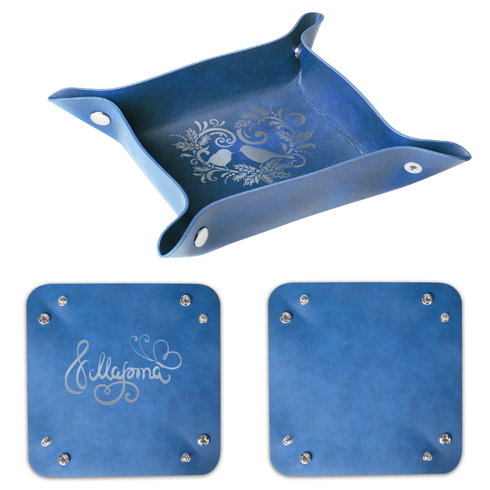 Valet Tray with Cushion Pattern Engraving