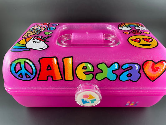 CUSTOM Hand-painted Caboodle, Personalized Caboodle, Personalized Caboodles,  