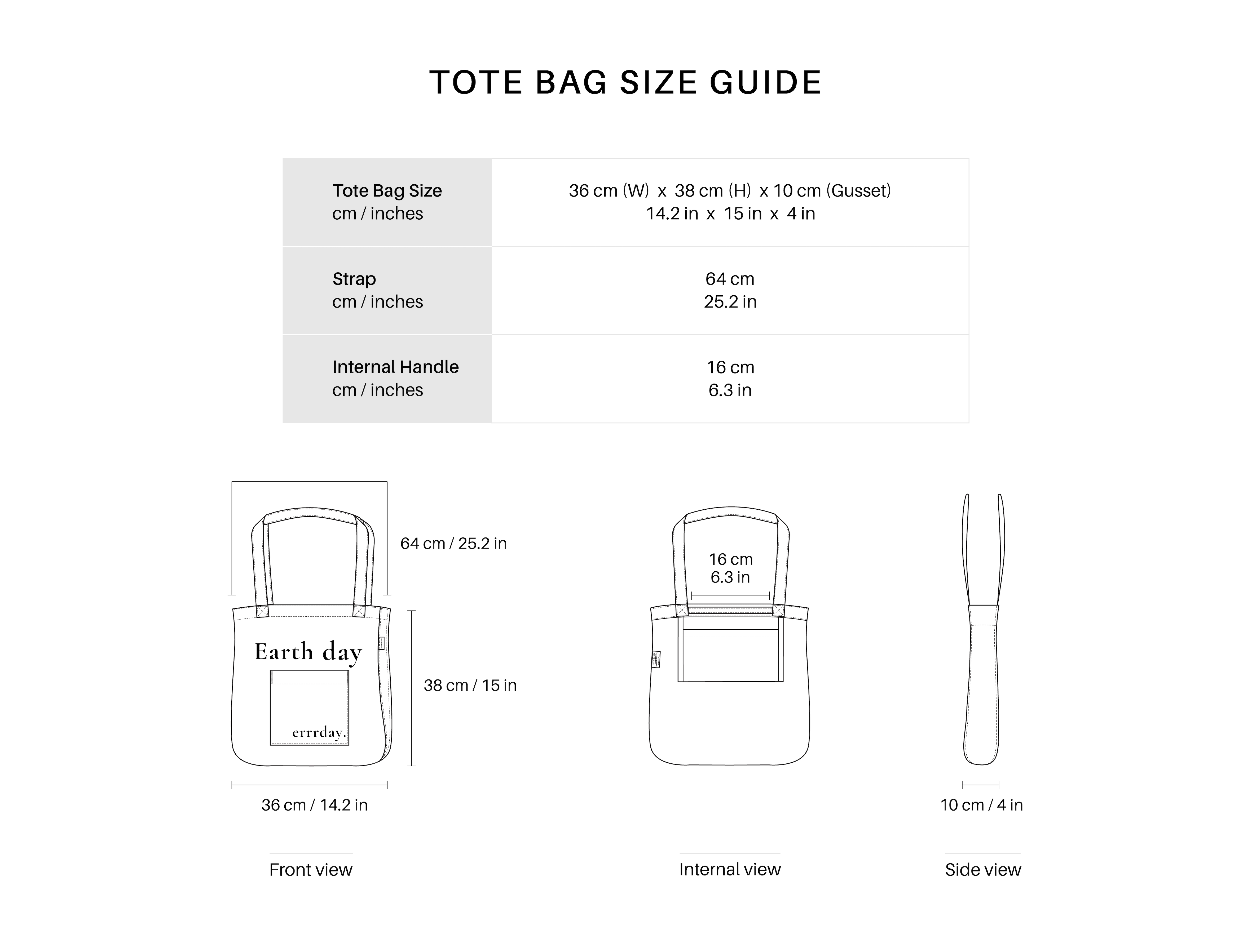 Tote Size Guide