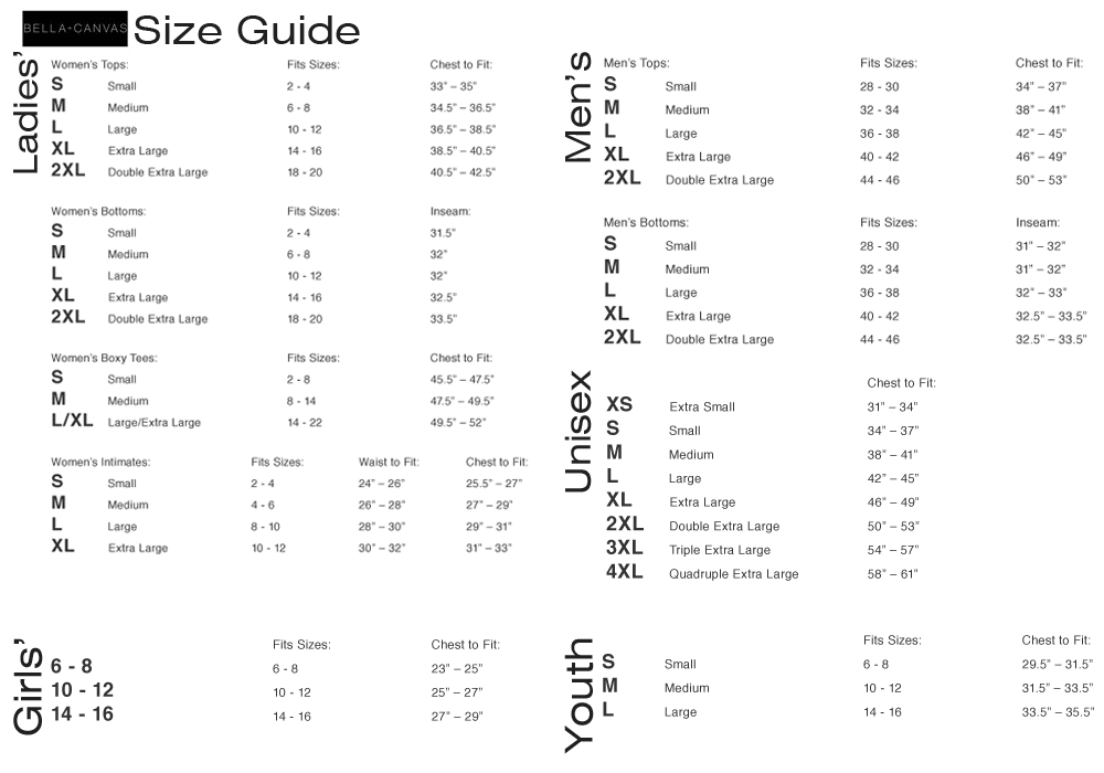 American Apparel Size Chart Swim