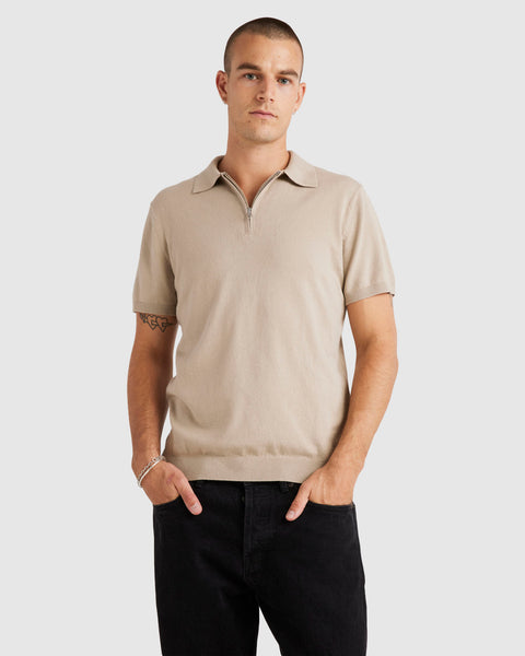 Mens Quarter Zip Knit Shirt