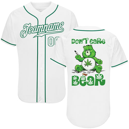 Custom Black Green Weed 3D Baseball Jersey – Pregrass