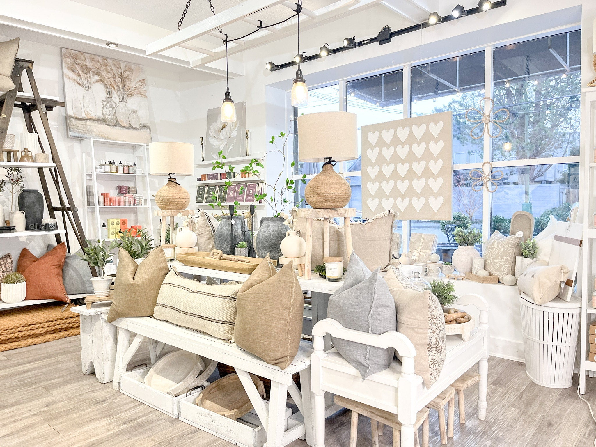 home decor retail display at Beach Grove Cafe & Boutique