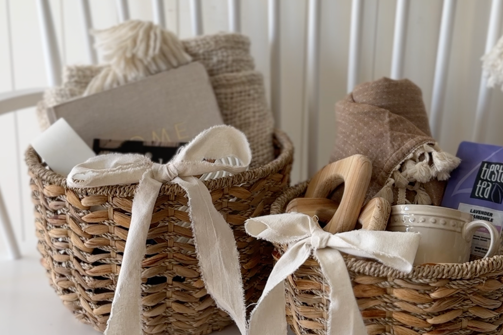 Gift baskets for mother's day with home decor and self care items