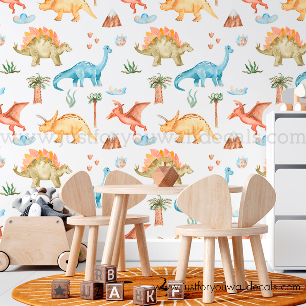 Dinosaur Removable Wallpaper, Boy Nursery Wallpaper – Just For You Wall