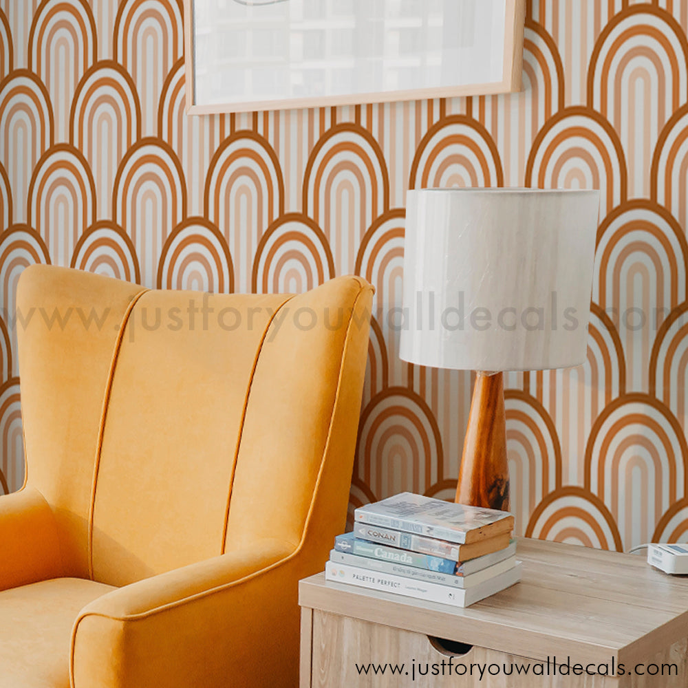 Retro Geometric Peel And Stick Removable Wallpaper  Love vs Design