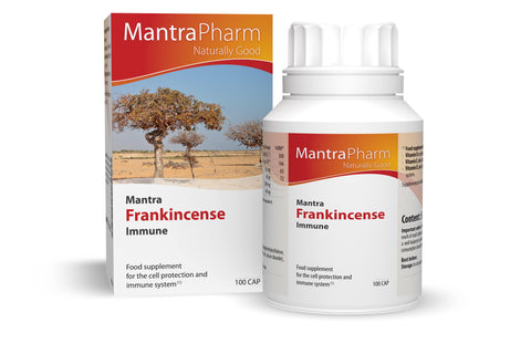 MantraPharm Frankincense Food supplemt for the cell protection and immune system.  Vitamin D and zinc has a role in the process of cell division. Vitamin E, zinc and selenium contribute to the protection of cells from oxidative stress. Vitamin D, zinc and selenium contribute to the normal function of the immune system. Combined with plant substances from frankincense resin in African premium quality.