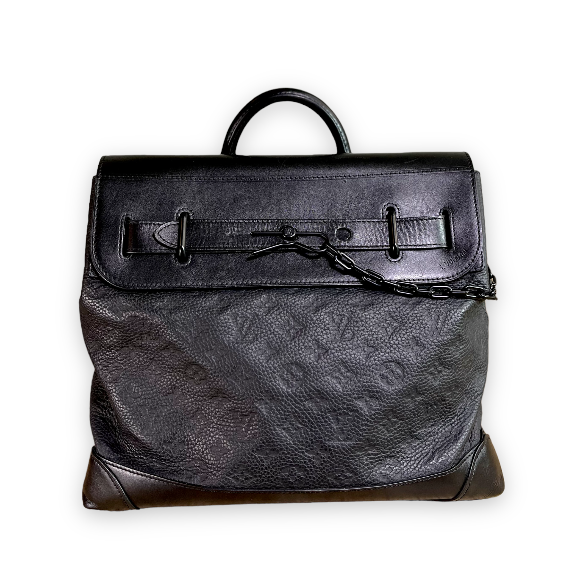 Louis Vuitton Steamer Messenger Bag Monogram Taurillon Leather In Blac   Praise To Heaven