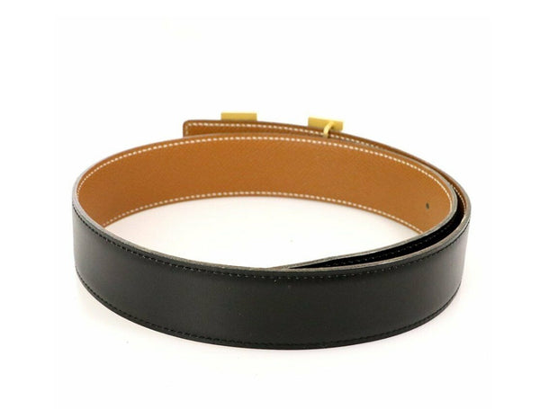 Louis Vuitton LV reversible black tan belt with gold hardware size