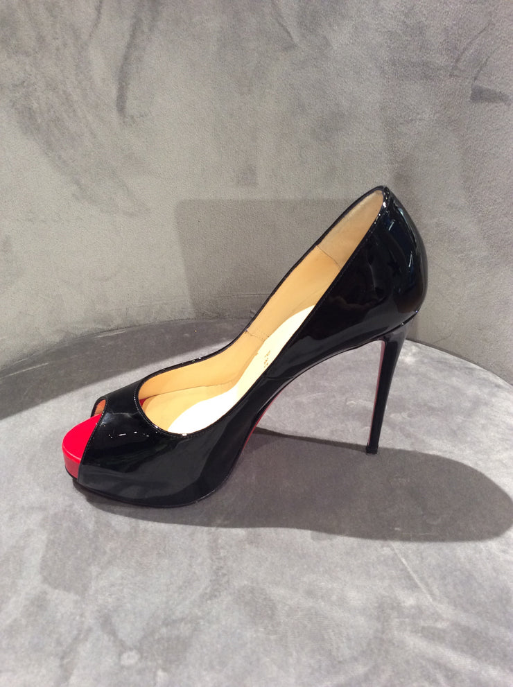 christian louboutin new very prive patent red sole pump