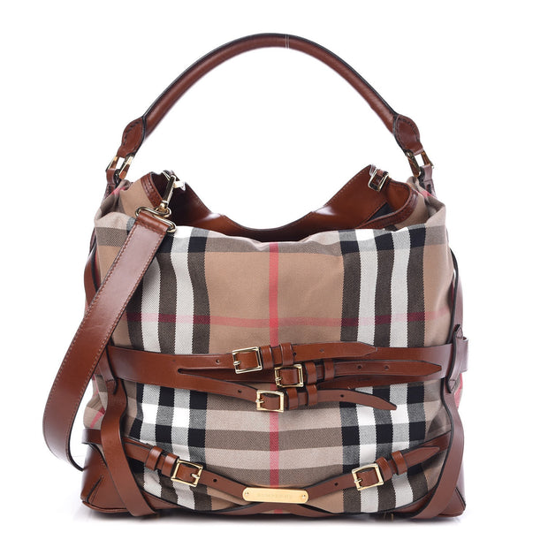 burberry bridle house check hobo bag