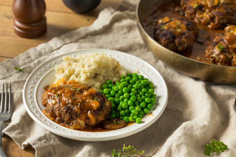 Warm plate of Salisburry Steak