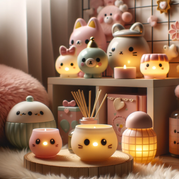 Candele e diffusori nell'arredamento della casa Kawaii non servono solo a creare un aroma gradevole; sono inoltre progettati per essere visivamente accattivanti e aggiungere un elemento di fantasia e dolcezza al tuo spazio vitale