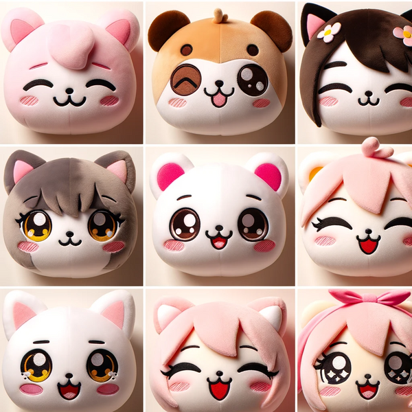 Facial expressions are a key element in conveying the Kawaii aesthetic in plushies, helping to establish the character, mood, and emotional appeal of the toy.