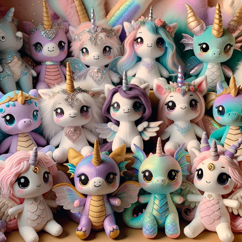 Fantasy creatures lend themselves beautifully to the Kawaii aesthetic, with their mythical and magical features easily adapted to cute, huggable forms. Among the most popular fantasy-themed Kawaii plushies are unicorns, dragons, and various types of monsters