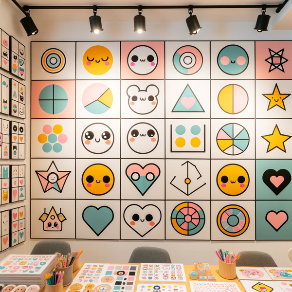 Geometric shapes like circles and hearts play a significant role in contributing to the Kawaii aesthetic