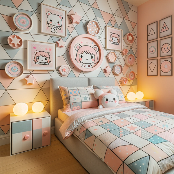 Geometric shapes play a pivotal role in enhancing the Kawaii aesthetic in home decor. The incorporation of these shapes adds a layer of visual interest and balance to spaces, complementing the characteristic cuteness of Kawaii design