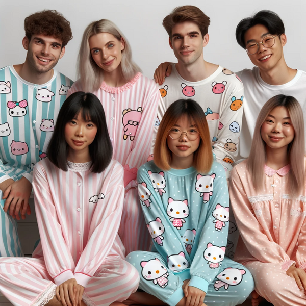 The Kawaii aesthetic significantly influences the design of sleepwear like pajamas and nightgowns, infusing them with elements of cuteness, comfort, and sometimes whimsy.