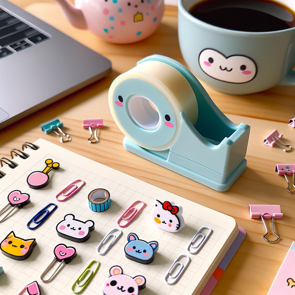 The Kawaii influence extends even to the most utilitarian of office supplies, turning mundane objects like staplers, tape dispensers, and paper clips into items that evoke joy and whimsy