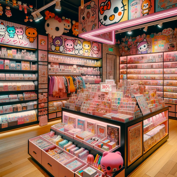 The retail display of Kawaii products is often carefully curated to capture the essence of the Kawaii aesthetic and attract consumers.