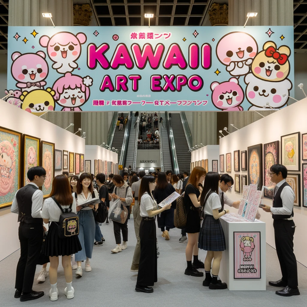 mostre d'arte e mostre dedicate all'arte e alla cultura Kawaii. Questi eventi fungono da piattaforme in cui artisti, collezionisti e appassionati possono riunirsi per apprezzare e celebrare gli aspetti unici del Kawaii.