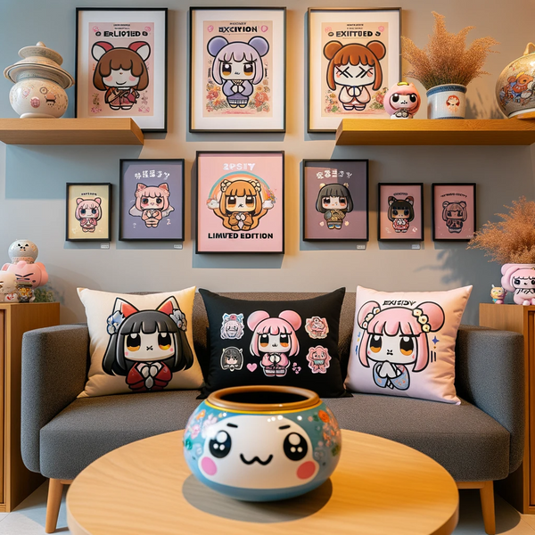 le versioni in edizione limitata sono una strategia di marketing comune nella nicchia dell'arredamento per la casa Kawaii. Questi articoli esclusivi di solito generano buzz ed entusiasmo tra i fan della cultura Kawaii, poiché spesso presentano design speciali, collaborazioni con artisti o franchise famosi e talvolta anche elementi tecnologici interattivi o intelligenti.