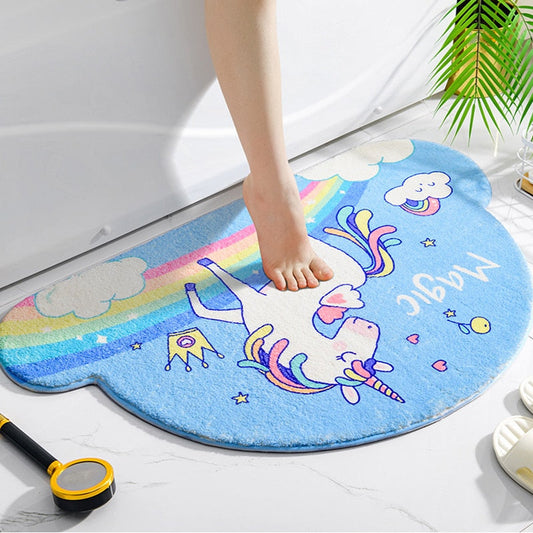 Moo-tastic Vibes: Creamy Cow Rainbow Non-Slip Bath Mat Collection – Youeni